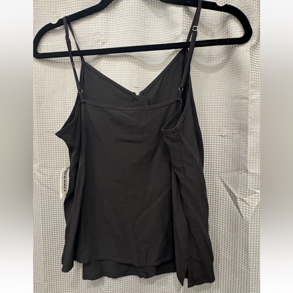 NWT Old Navy Cami Flowy Boho Button Down Strap Tank Top Shirt Sz Small Black - Picture 4 of 4